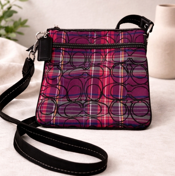 Coach Handbags - Coach Plaid Signature Crossbody Bag